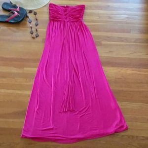 Hot pink strapless sundress